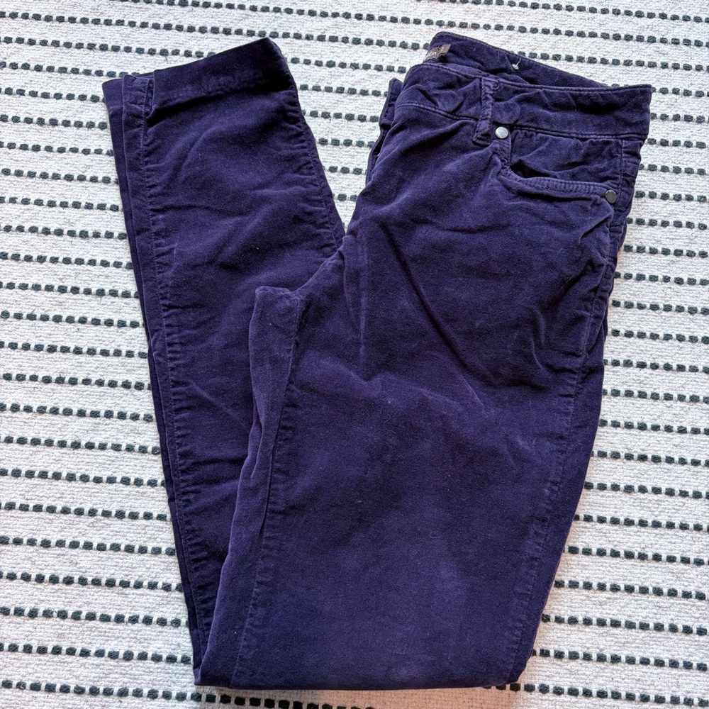 J.McLaughlin Watson Purple velveteen cigarette pants low rise size 2 - Picture 3 of 6